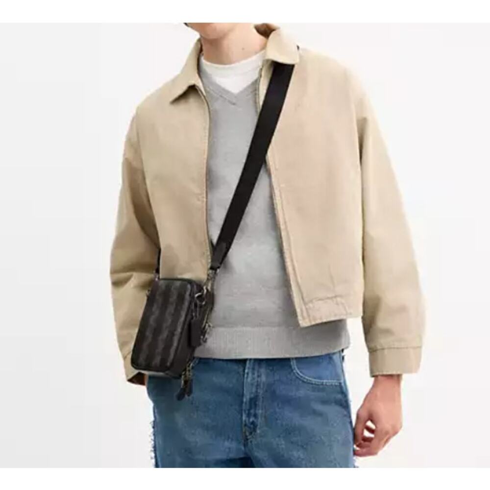 Coach Stanton Crossbody Bag In Signature Canvas Stripes CEB29 Gunmetal/Black - Picture 16 of 16